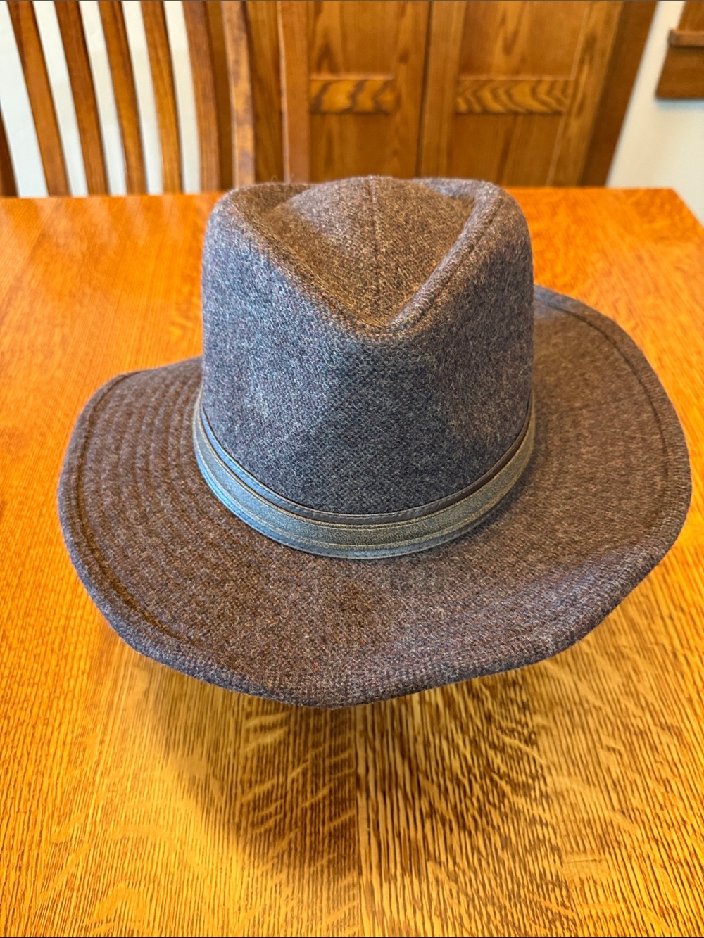 New Dorfman Pacific Co. Classic Wool Fedora Hat in Heathered Brown